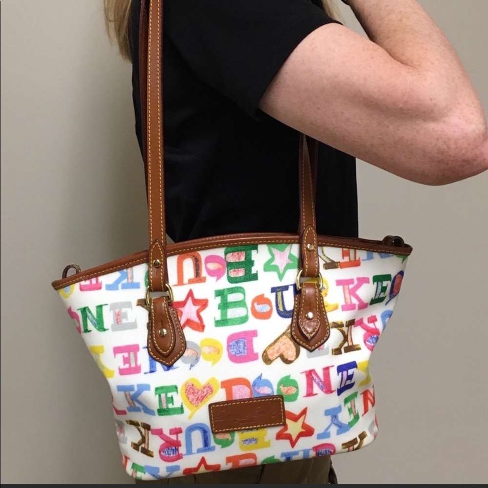 Dooney & Bourke Stephanie Multi-color Doodle Tote Shoulder Bag